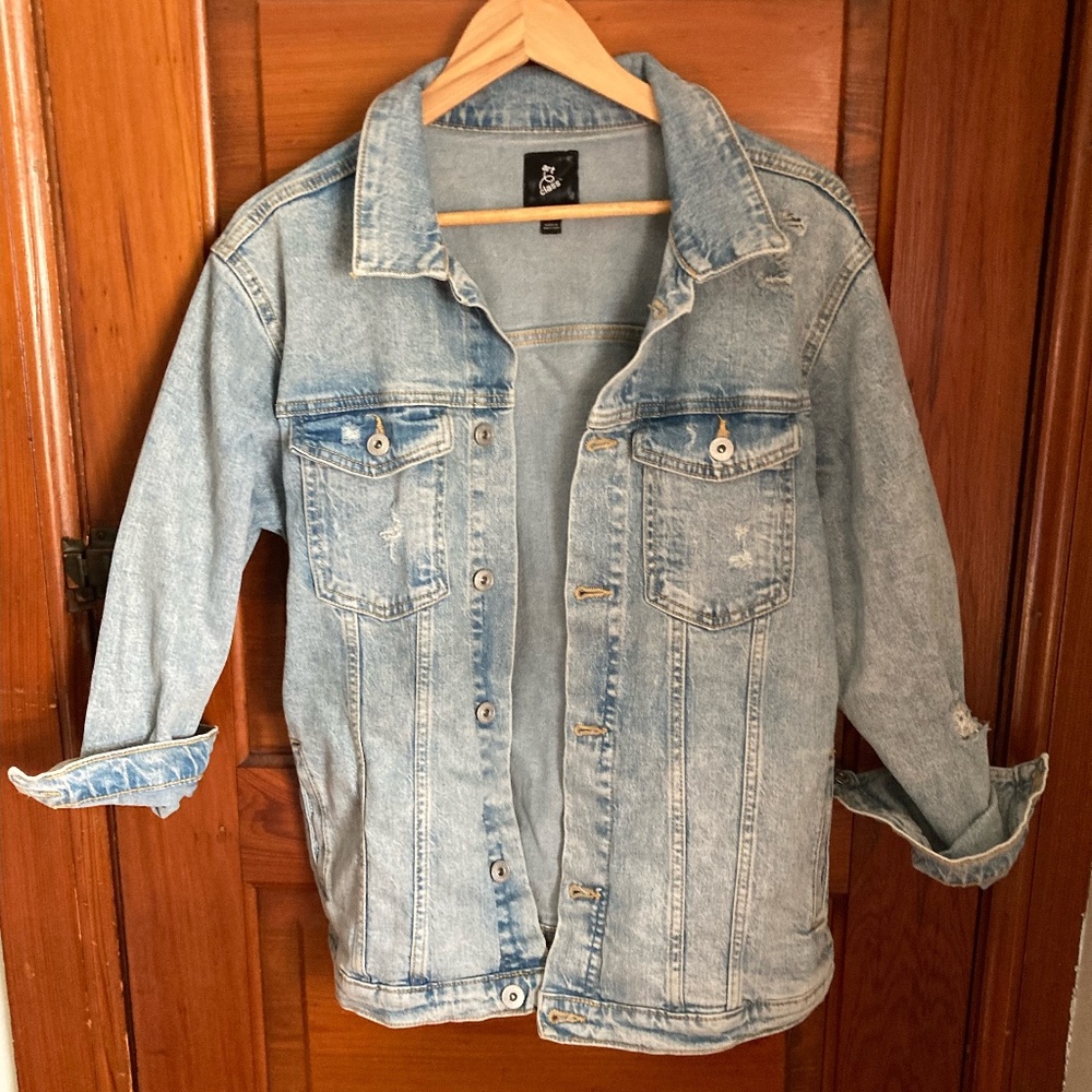 Oversized Distressed Denim Jacket